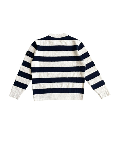 Maglia bouclé a righe blu e latte per bambino Stone Island L1S165100011 S0M11 V0028 