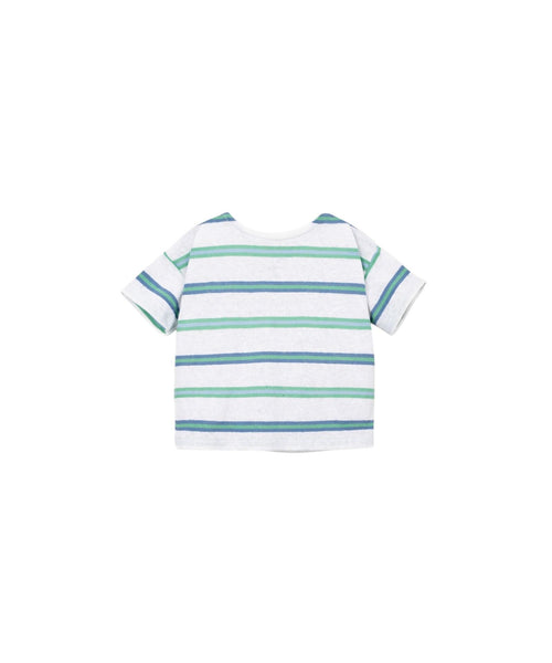 T-shirt bianca in maglia a righe multicolor per neonato Play up 1AS11052 R361B 