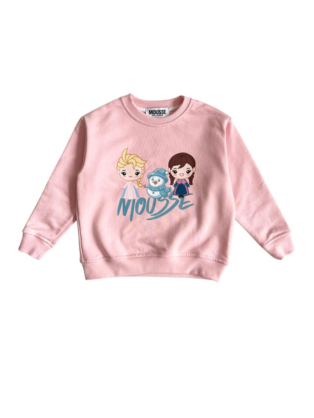 Felpa rosa con stampa per neonata e bambina Mousse kids PKFG120P SISTERICE 