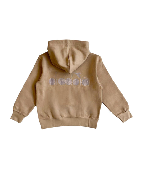 Felpa cammello con cappuccio per bambino Diadora F5DIJBHS008 180 