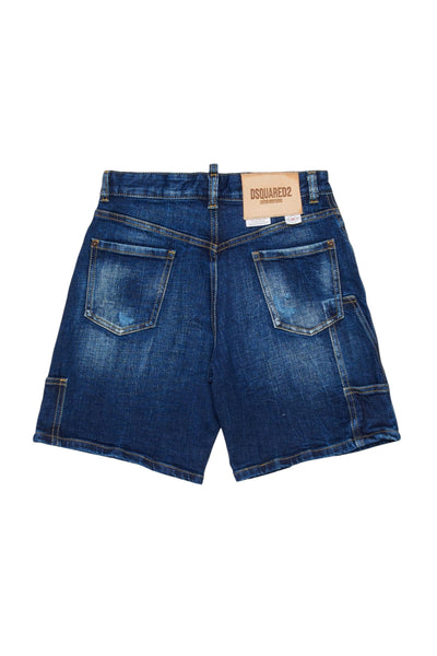 Shorts in denim blu per bambino Dsquared2 DQ3212 DQ01 