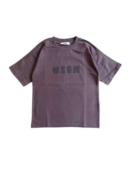 T-shirt piombo con logo per bambini Msgm S6MSJUTH151 103 