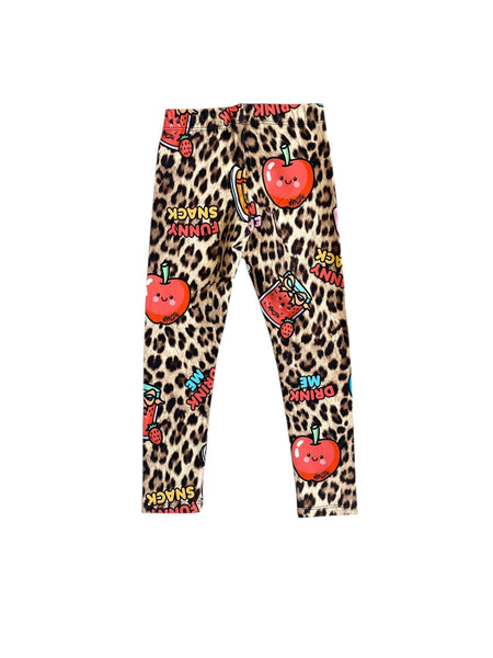 Leggings leopardato con stampa all over per neonata e bambina Mousse kids PKL100 LEO 