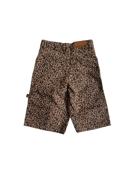 Bermuda marrone con stampa animalier all over  per bambina Msgm F5MSJGBE131 MS030 