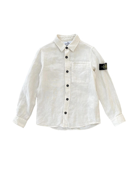 Camica in lino beige per bambino Stone Island L1S161100003 S0145 V0097 