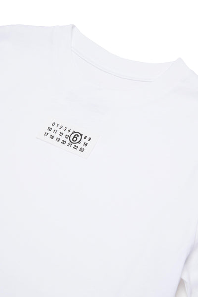 T-shirt bianca con logo per bambini MM6 Maison Margiela M61022 M6100 