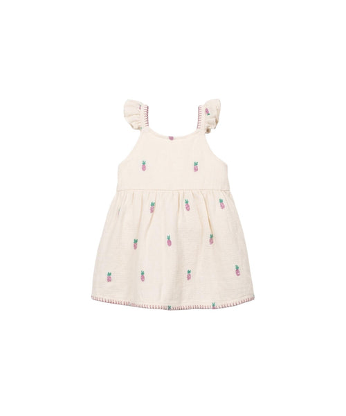 Abito panna in maglia con stampa all over per neonata Play up 2AS11452 E786N 