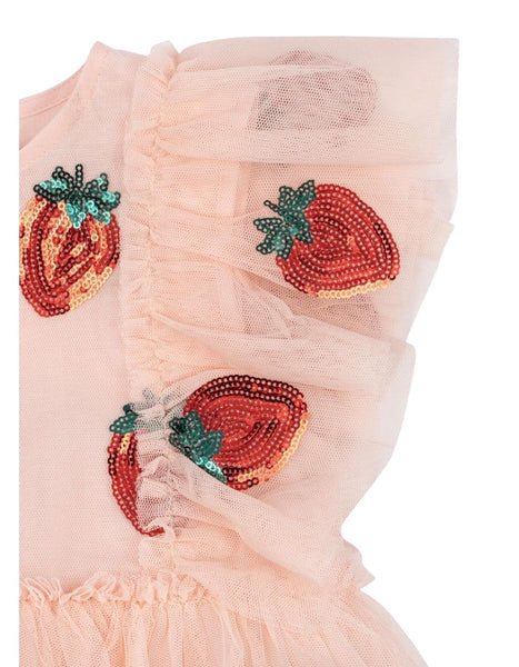 Abito rosa in tulle con paillettes applicate per neonata e bambina Konges slojd KS105137 STRAWBERRY 