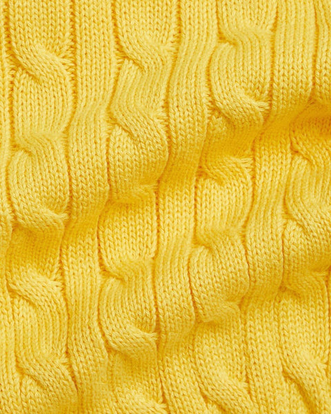 Maglia in cotone a trecce gialla con logo per neonato Ralph Lauren Kids 320702674500 YELLOW 
