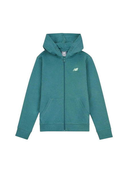 Felpa aperta verde con logo per bambino New Balance LAKB0344 NUS 