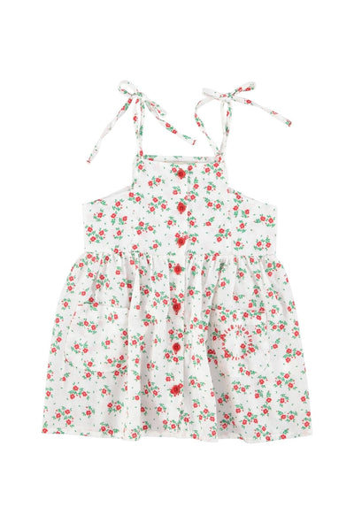 Abito con stampa fiori all over per neonata e bambina Piupiuchick SS26.MN2610 ECRU 