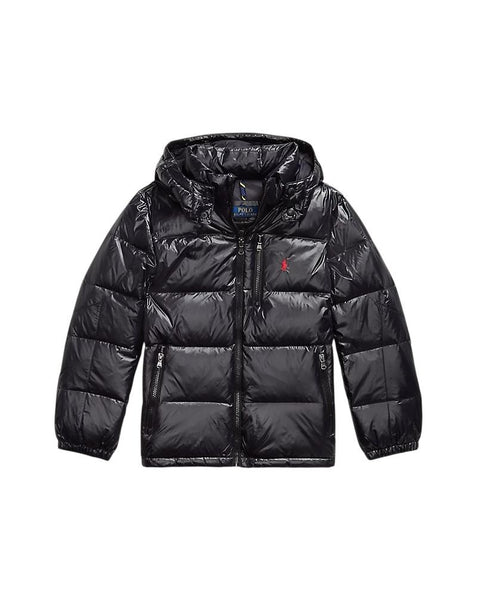 Piumino lucido nero per bambino Ralph Lauren Kids 323978459001 BLACK 