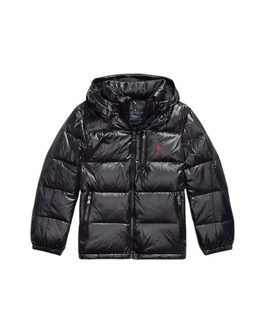 Piumino lucido nero per bambino Ralph Lauren Kids 323978459001 BLACK 