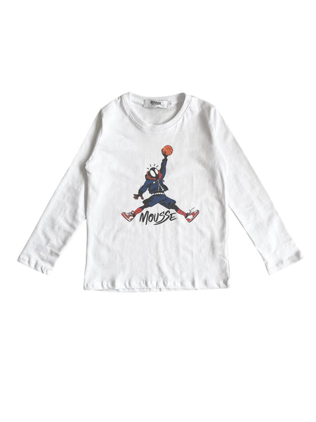 T-shirt bianca con stampa per neonato e bambino Mousse kids PKTL190W SPINAIR 