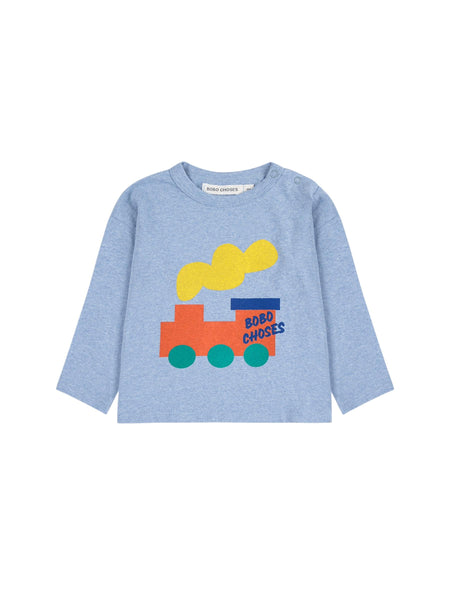 T-shirt celeste con stampa per neonato Bobo Choses B225AB034 UNI 