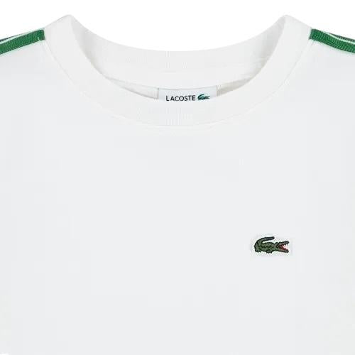 T-shirt bianca con logo per neonato e bambino Lacoste 847575 70V 
