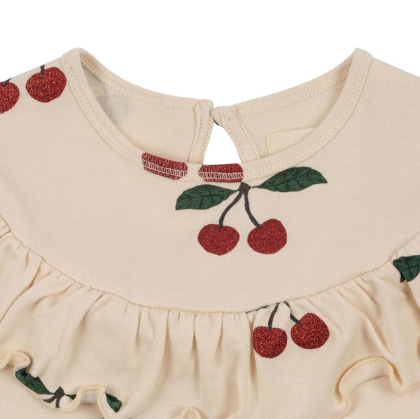 Abito panna con stampa glitter all over per neonata e bambina Konges slojd KS103893 MA GRANDE CERISE 