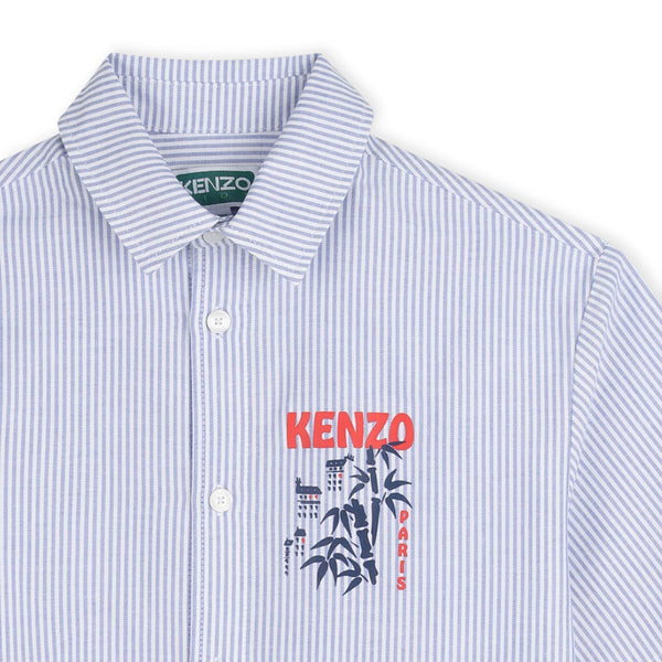 Camicia a righe con logo per bambino KENZO K61845 117 