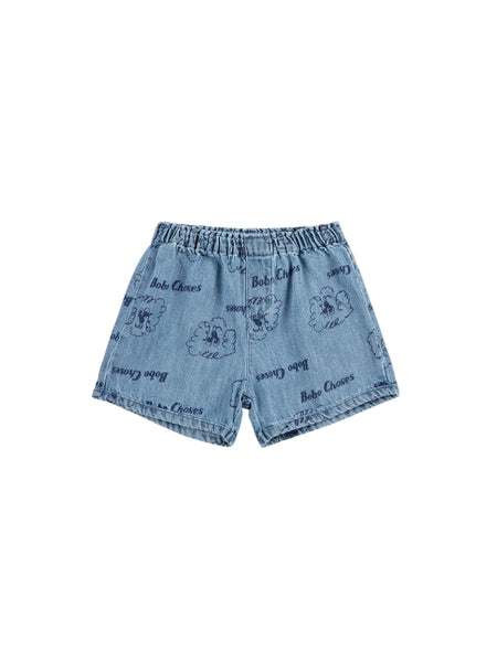 Shorts in denim blu con stampa all over per neonati Bobo Choses B126AB057 UNI 