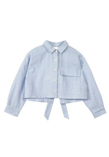 Camicia vichy bianco-azzuro per bambina Mipounet SYLVIE SHIRT BLUE 