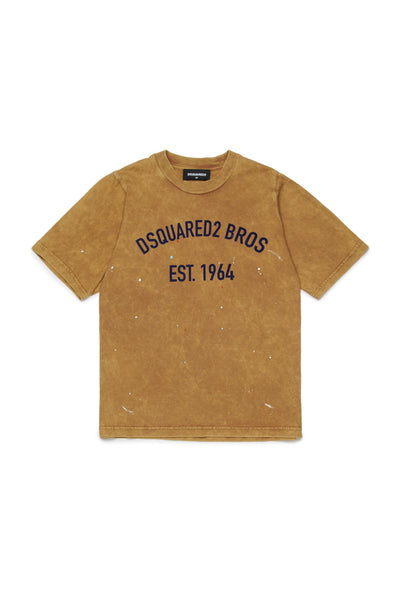 T-shirt sabbia con logo per bambino Dsquared2 DQ3170 DQ730 