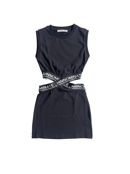 Abito nero con logo per bambina Hinnominate 3646V00362 BLACK 