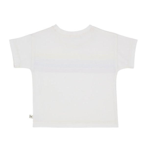 T-shirt panna con righe multicolor per neonato 1+ more in the family ALAYOR OFF-WHITE 