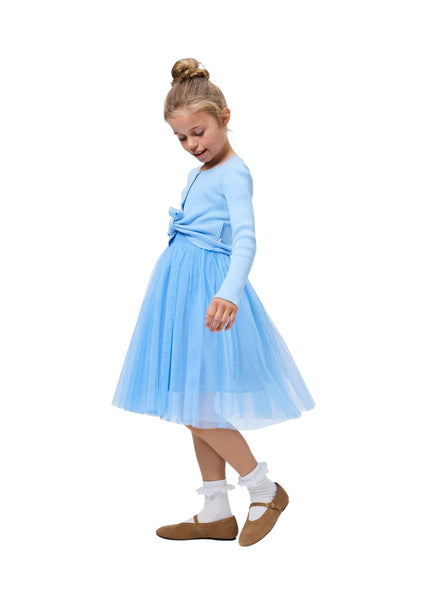 Abito celeste con gonna in tulle per neonata e bambina Molo CITRONA 5637 