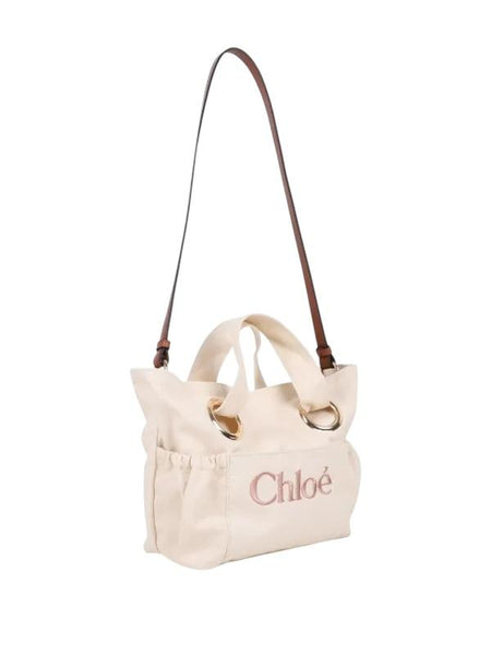 Borsa beige con logo per bambina Chloé C20872 148 