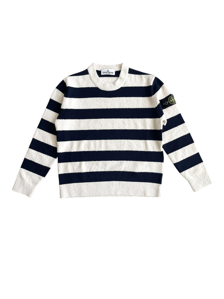 Maglia bouclé a righe blu e latte per bambino Stone Island L1S165100011 S0M11 V0028 