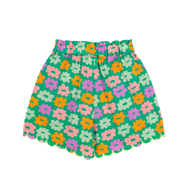 Shorts verde con stampa fiori multicolor per neonata e bambina Jelly Mallow JM2610456 FLOWER 