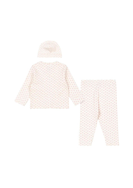 Set rosa con stampa all over per neonata Konges slojd FA100000 PUNTO ROSA 