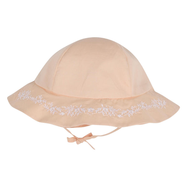 Set abito + cappellino rosa pesca per neonata Chloé C20920 43J 
