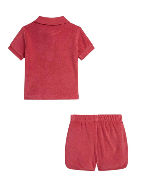 Polo e short in spugna rosso per neonato Ralph Lauren Kids 320B14079001 NANTUCKET RED 