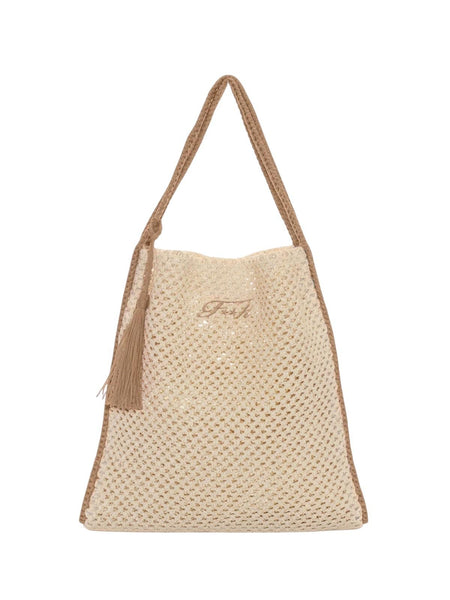 Borsa rafia beige con logo F**K FA26-SW0004BG BEIGE 