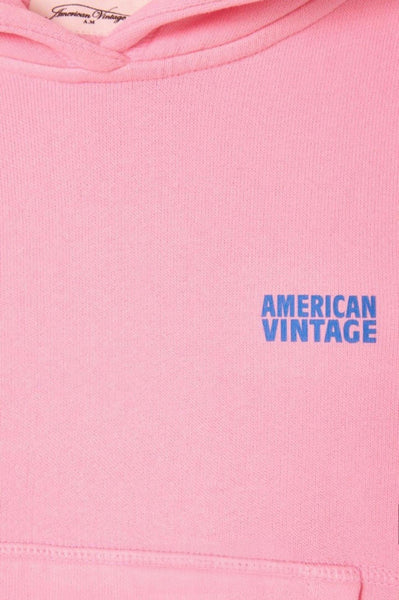 Felpa rosa con logo per neonata e bambina American Vintage KIZU03A BARBE 