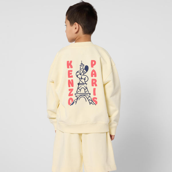 Felpa gialla con logo per bambino KENZO K61659 504 