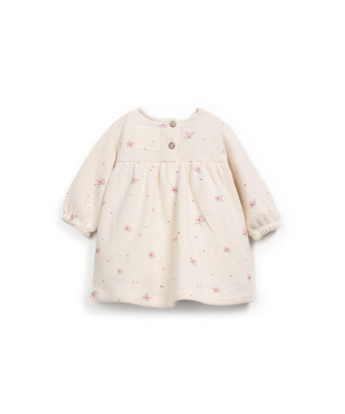 Abito in maglia panna con stampa all over per neonata Play up 2AR11454 E734N 