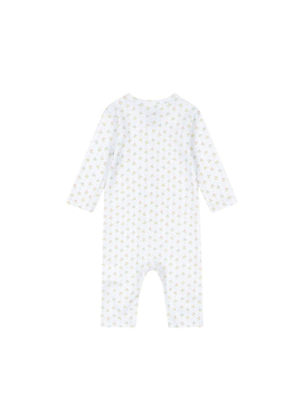Tutina bianca con stampa fiori all over per neonata Konges slojd FA100037 TULI COEUR 