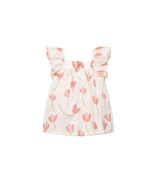 Abito panna con stampa all over per neonata Play up 2AS11454 E788N 