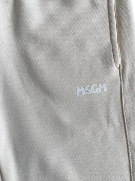 Pantalone in felpa panna con logo per bambini Msgm F5MSJUFP023 013 