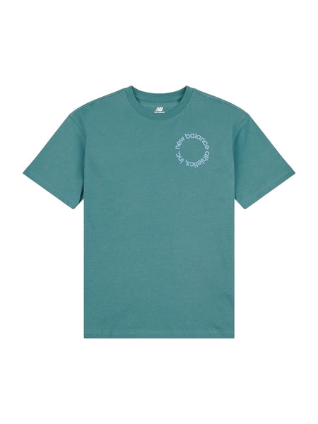 T-shirt verde con logo per bambino New Balance LAKB0177 NUS 