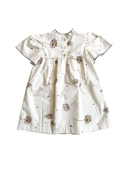 Abito panna con stampa fiori all over per neonata e bambina Zhoe & Tobiah MMD1 288 