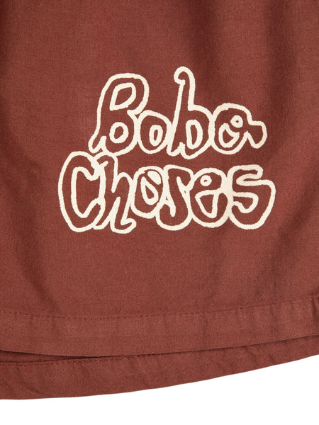 Shorts cioccolato con logo per neonati e bambini Bobo Choses B126AC145 UNI 