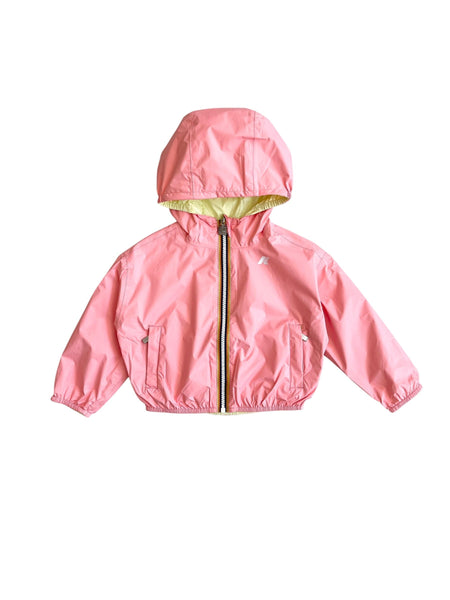 Giubbino reversibile rosa e giallo per neoanata e bambina K-WAY K41337W C0W 