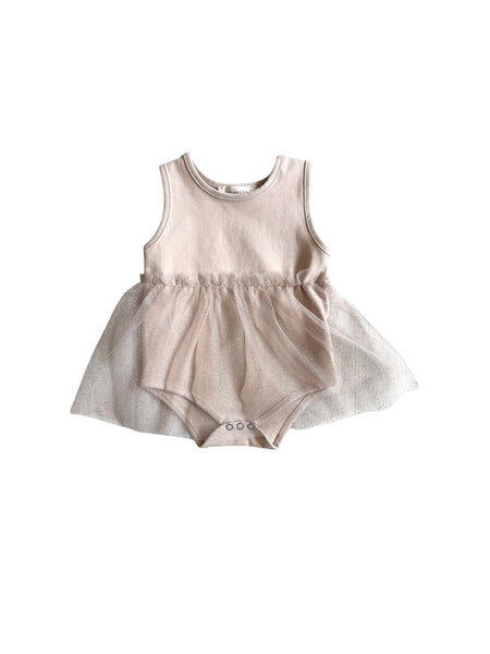 Body ecrù con gonna in tulle per neonata Fiorile 1580 001 
