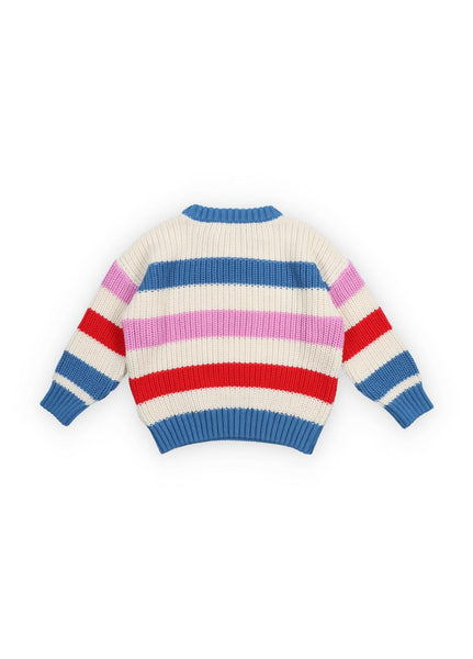 Maglia panna a righe multicolor pe bambina The New Society CELOSIA JUMPER IRIS 