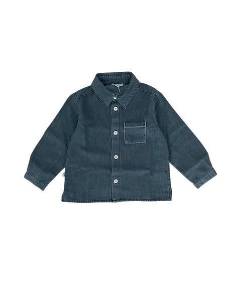 Camicia in chambray delavé nero per neonato Maperò M33171 NERO 