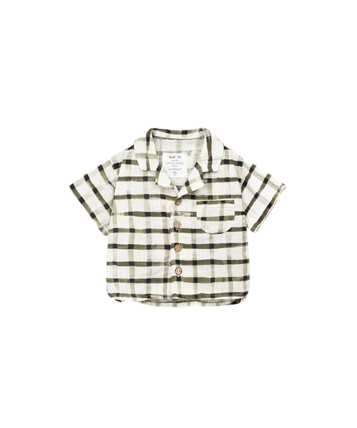 Camicia a quadri verdi per neonato Play up 1AS11253 E773N 