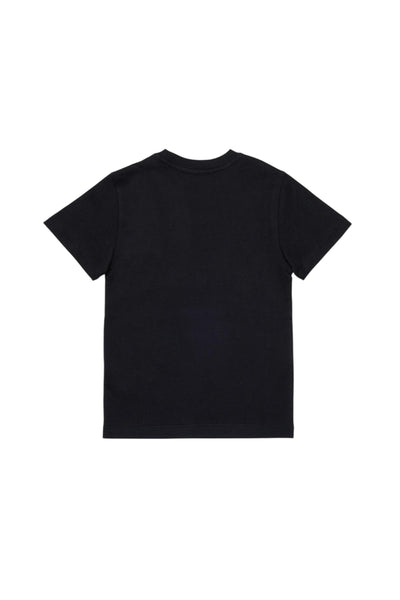 T-shirt nera con logo per bambino Diesel J02771 K900 